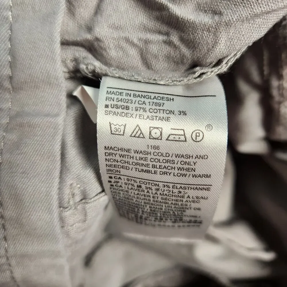 Banana Republic Pants Men 34X30 (33X29) Cliff Gray Lived In Chino Athletic Fit